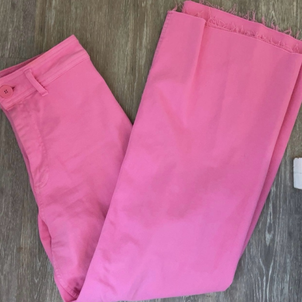 Pink Zara wide leg marine jeans